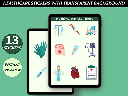 Healthcare Sticker Sheet, Physician Nurse, Cute Medical Sticker, Hospital Clinic, Sticker Sheet