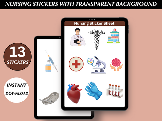 Nurse Sticker Pack, Medical Sticker Sheet, Sticker Sheet, Doctor, planner stickers, Hospital Stickers