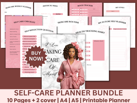Self Care Planner, Printable planner, Printable Journal, Printable, Self Care Checklist, Instant Download