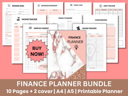 Printable finance planner, Finance Planner, Journal, Printable Journal, Printable, Instant Download, A4 Letter Size
